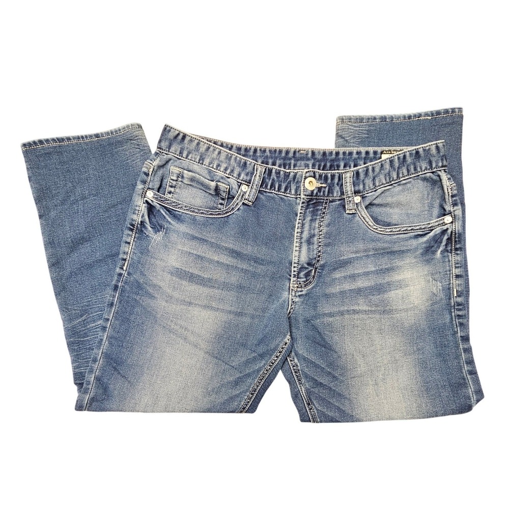 Buffalo David Bitton Ash Basic Skinny Jeans Mens 33 Med Wash Blue Denim Stretch